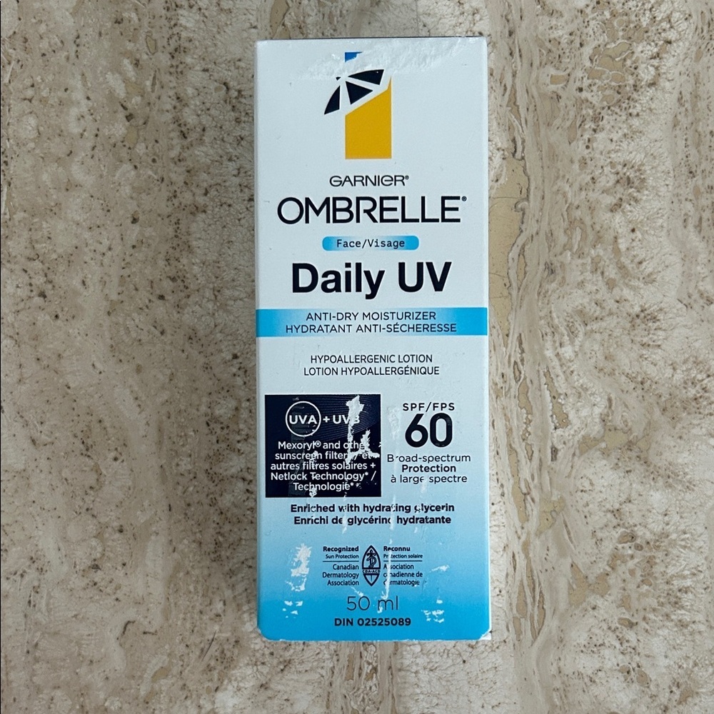 NEW 🆕 Garnier Ombrelle Daily UV Face Moisturizer SPF 60 exp 2027